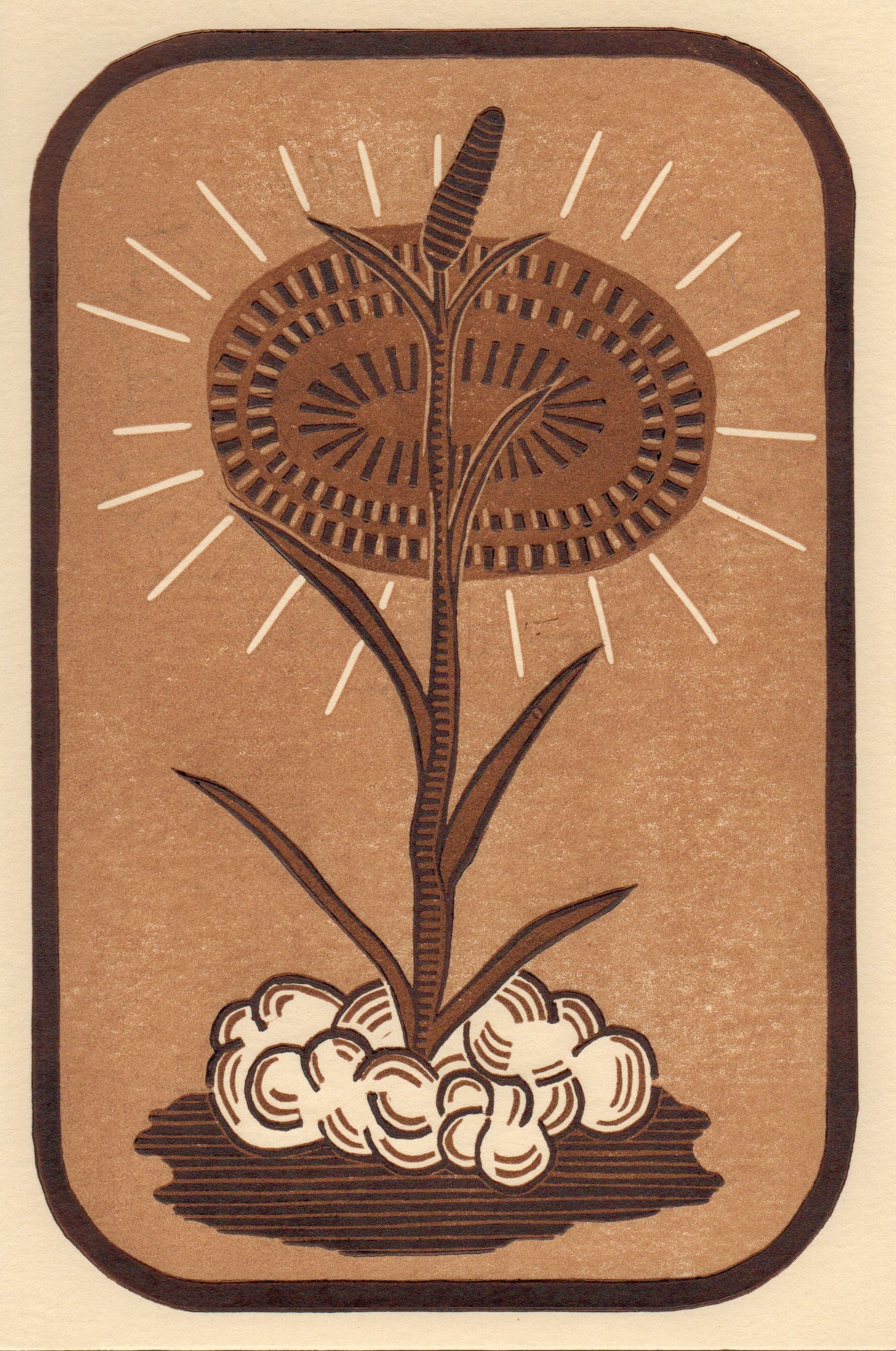 "Soil and Light" Woodblock print