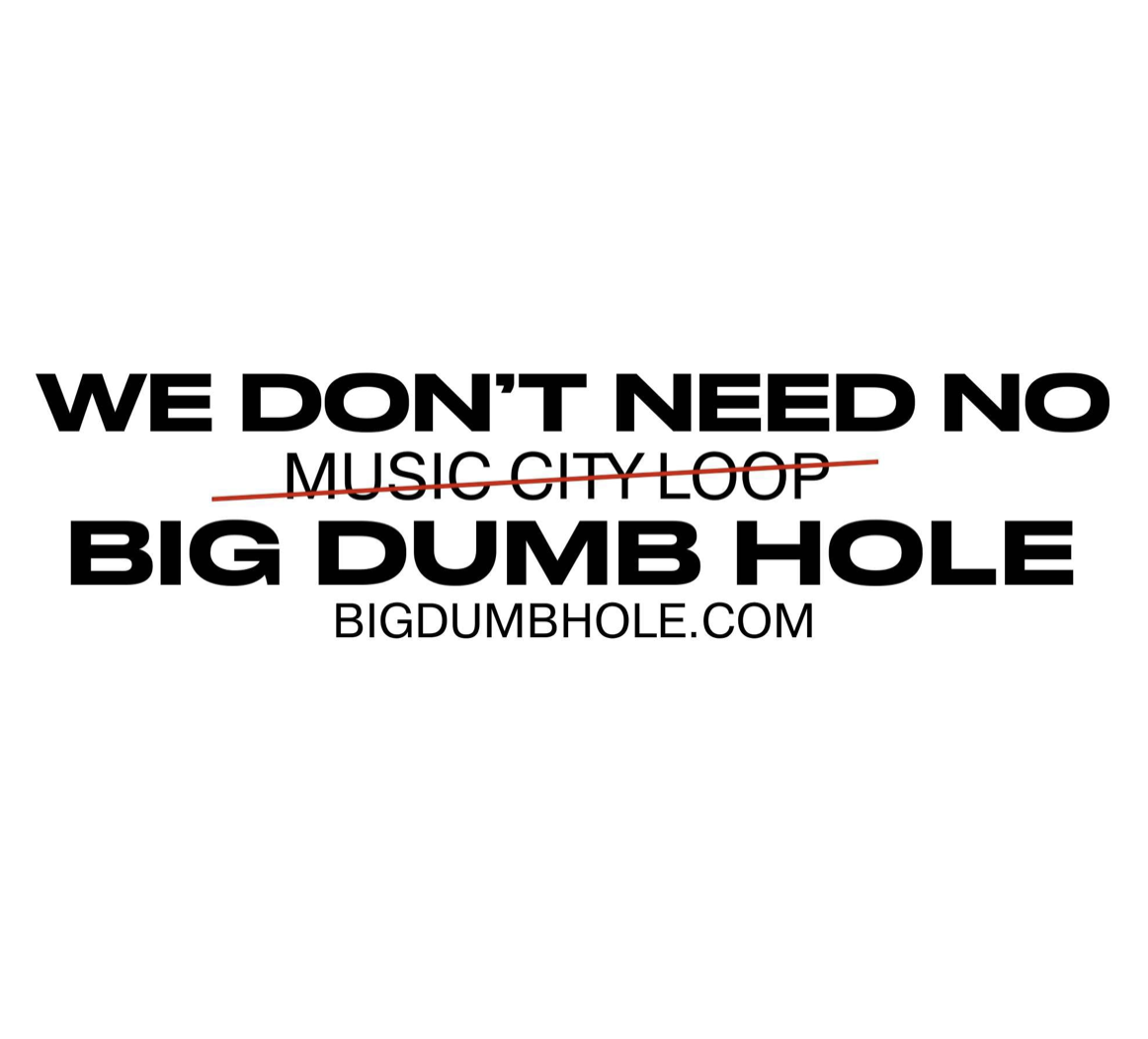 NO BIG DUMB HOLE bumper sticker