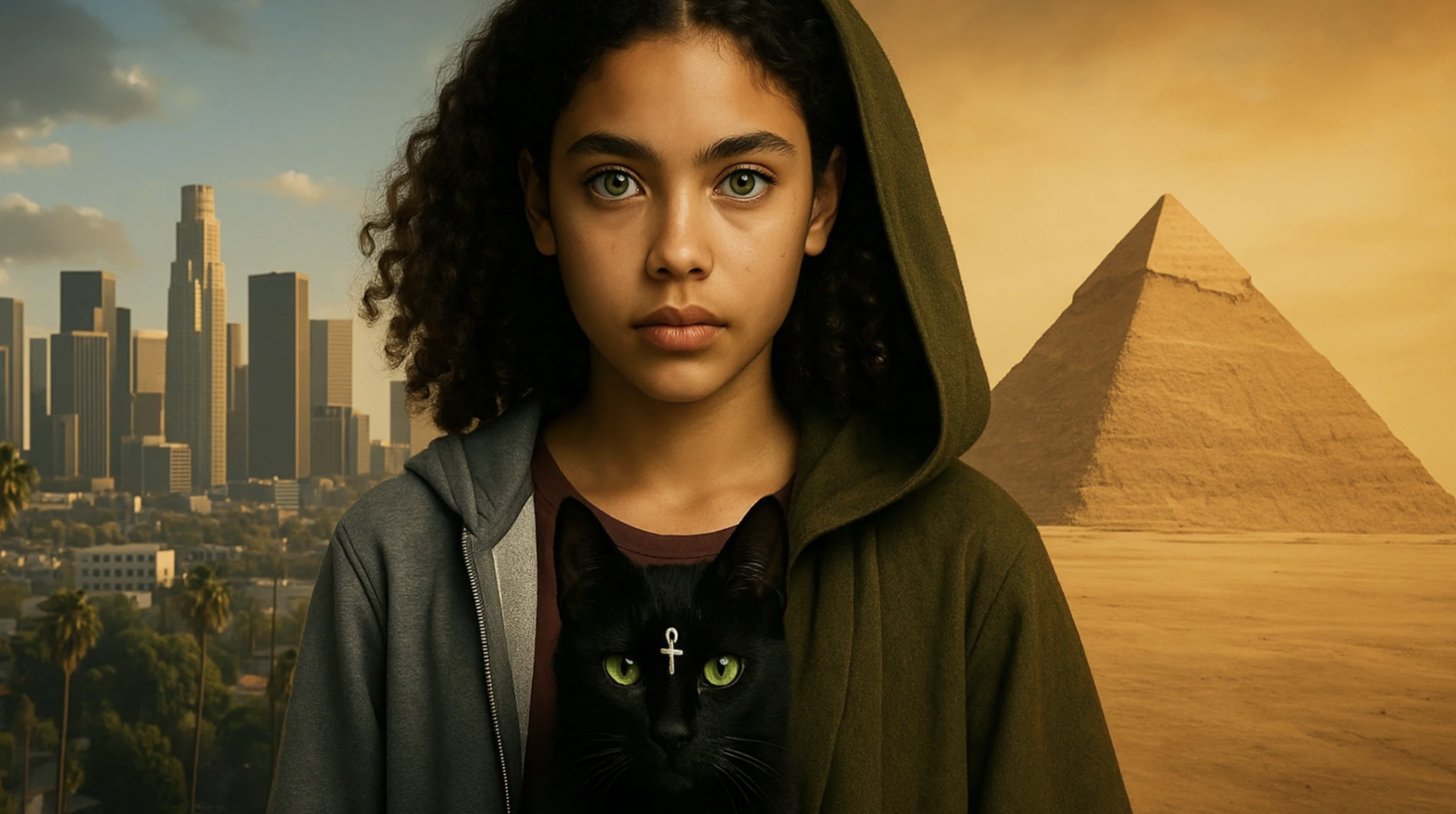 A Dust Storm over the Pyramids in Egypt