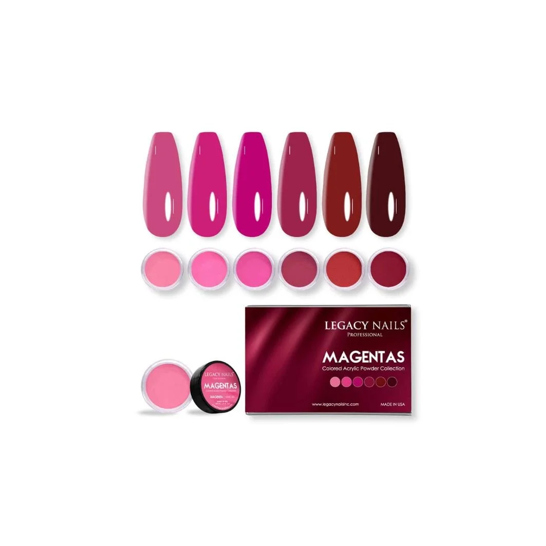 LEGACY NAILS ACRYLIC NAIL POWDER MAGENTAS COLLECTION