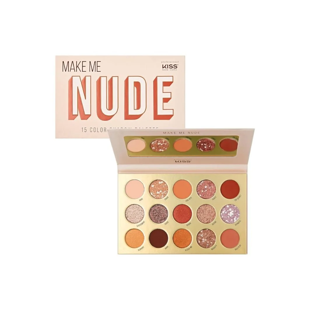 KISS NEW YORK MAKE ME NUDE  EYE SHADOW PALETTE 15 COLOR 0.63oz