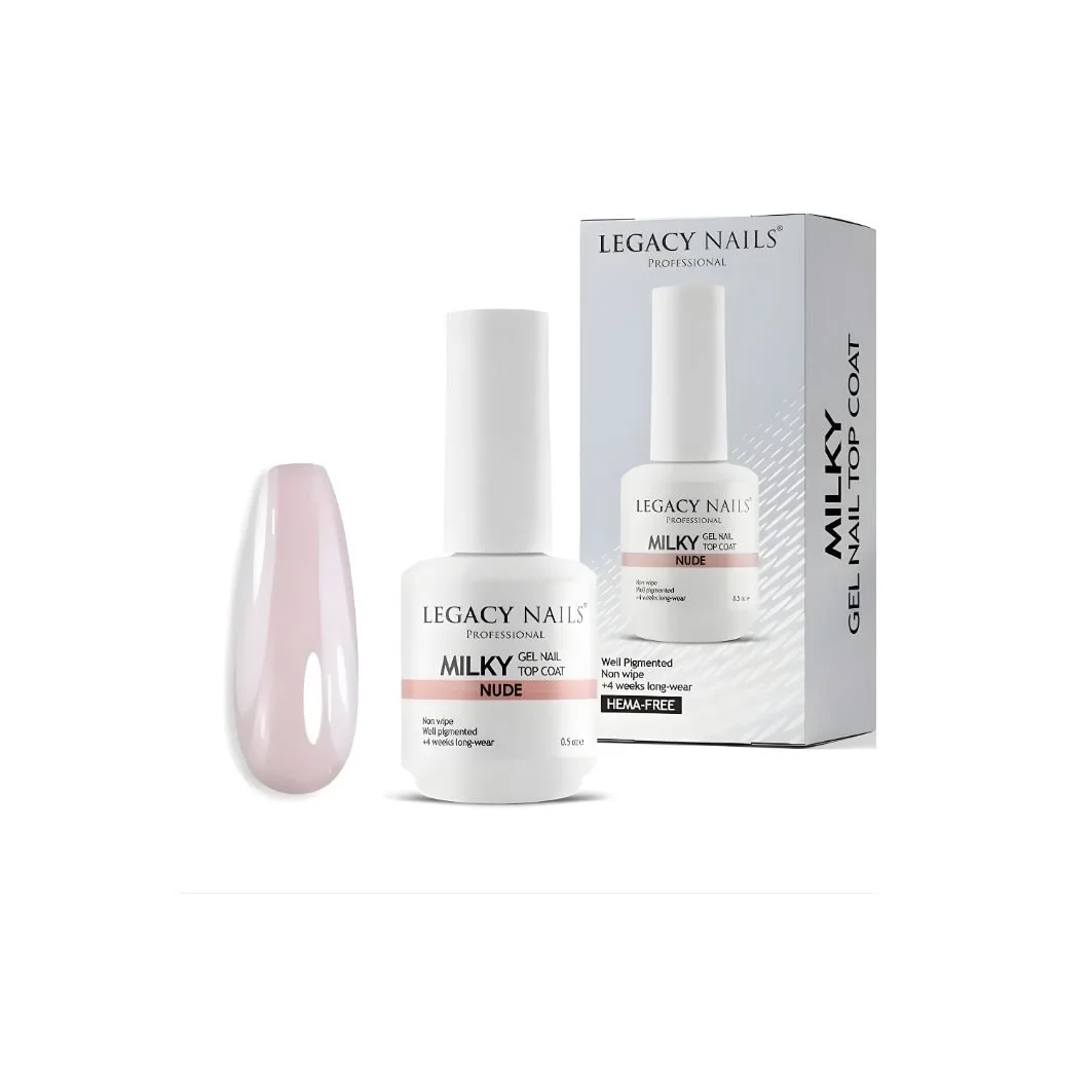 LEGACY NAILS MILKY NUDE GEL TOP COAT 0.5oz