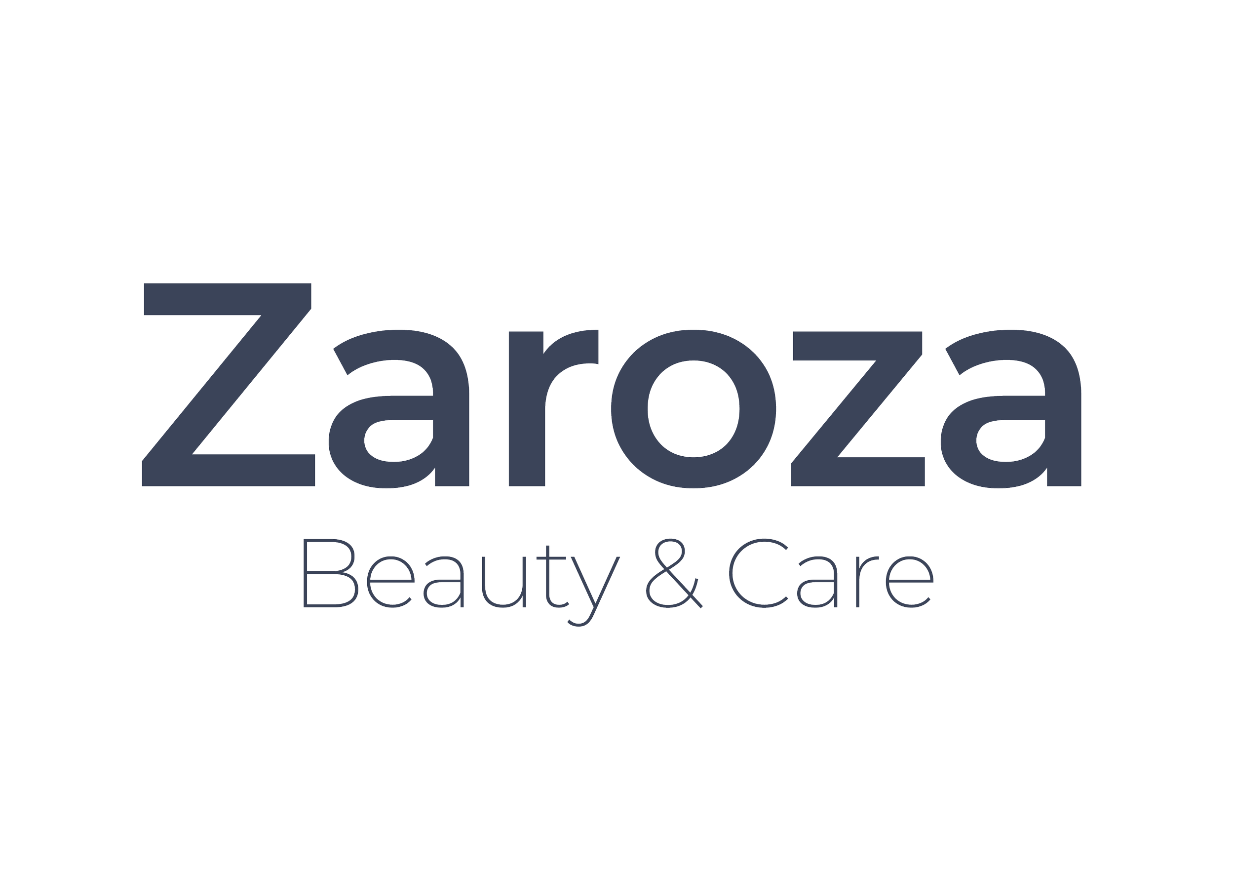 Logo for Zaroza Beauty & Care, featuring the brand name in large font with a subtitle.