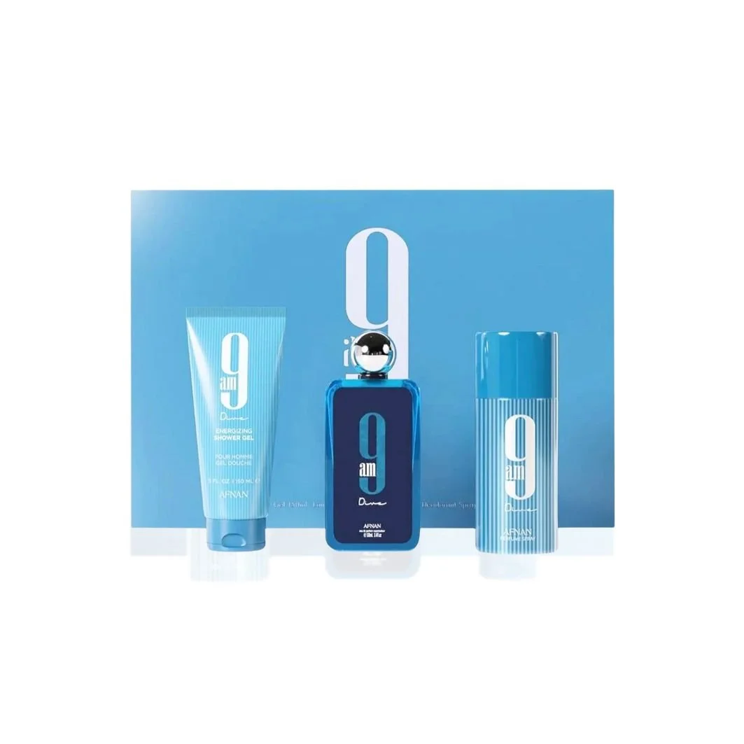 AFNAN 9AM DIVE MEN SET 3PCS EDP 3.4oz