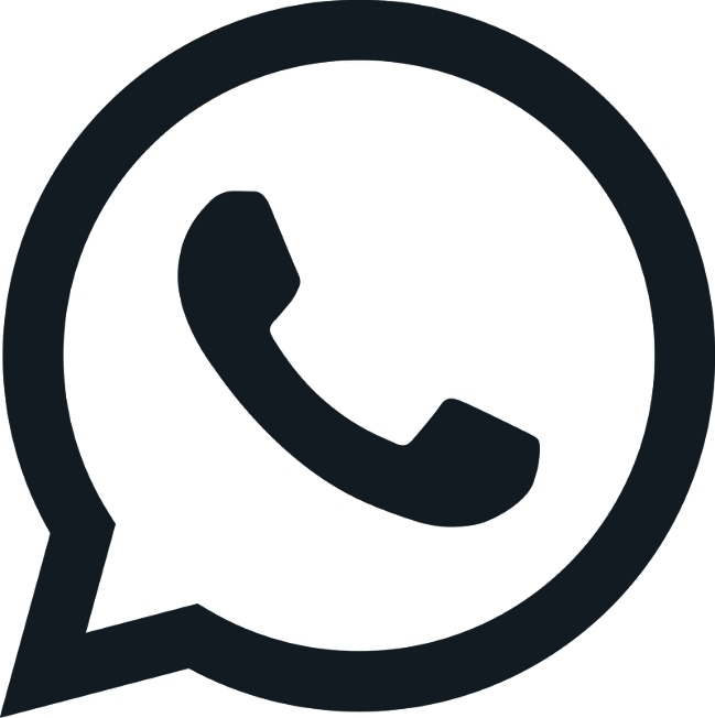Icon of a speech bubble with a phone receiver inside, representing WhatsApp.