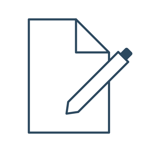 Icon of a document with a pencil indicating editing or writing.