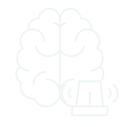 Illustration of a brain with a speaker icon, representing brain stimulation or neural activity.