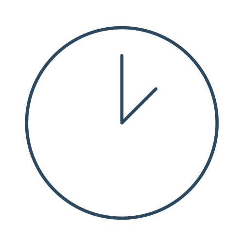 Clock showing 1:00.
