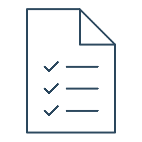Checklist with three checked boxes on a sheet of paper.