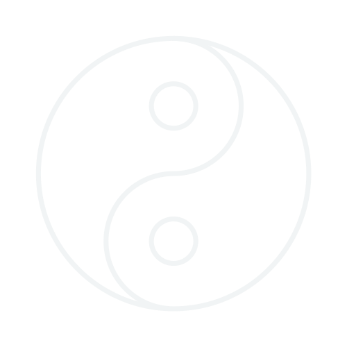 Yin-yang symbol with black background and white outline