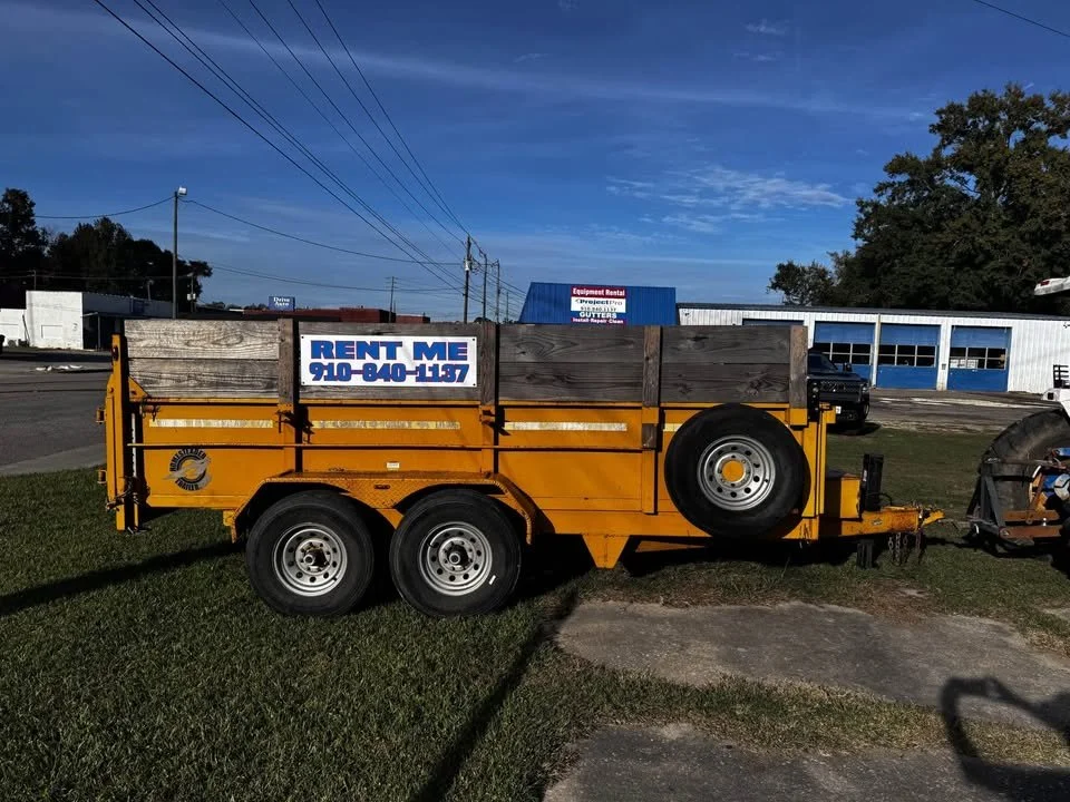 Dump trailer for rent. Call Project Pro Rental at 910-840-1137.