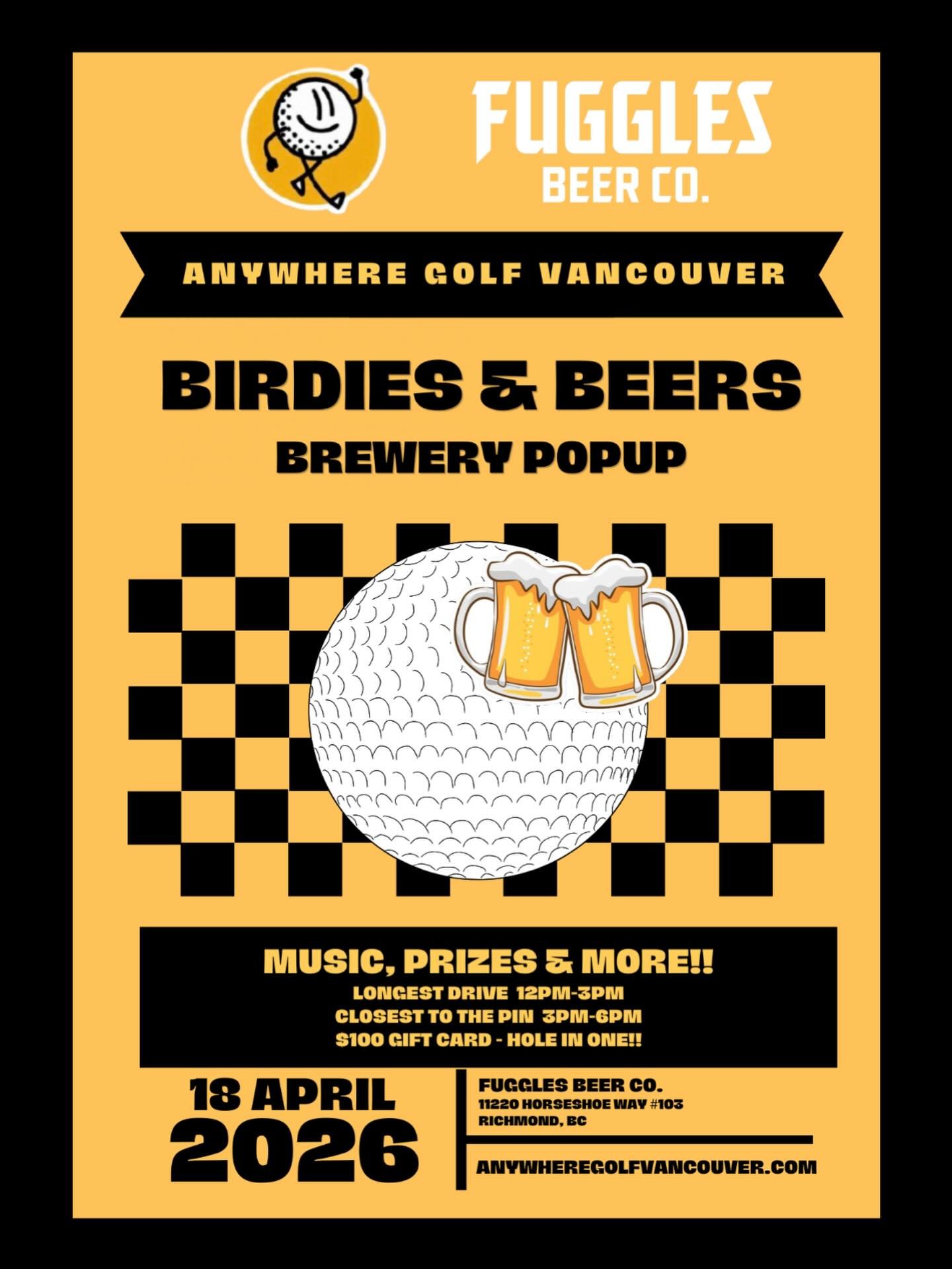 Grip it, rip it, and sip it! ⛳️🍻 We&rsquo;re bringing the fairways to the fermenters for our first-ever popup at @fugglesbeer. Come find out if your swing is better after a pint or two! 

#GolfVancouver #VancouverGolf
#YVREvents
#VancouverEvents #va