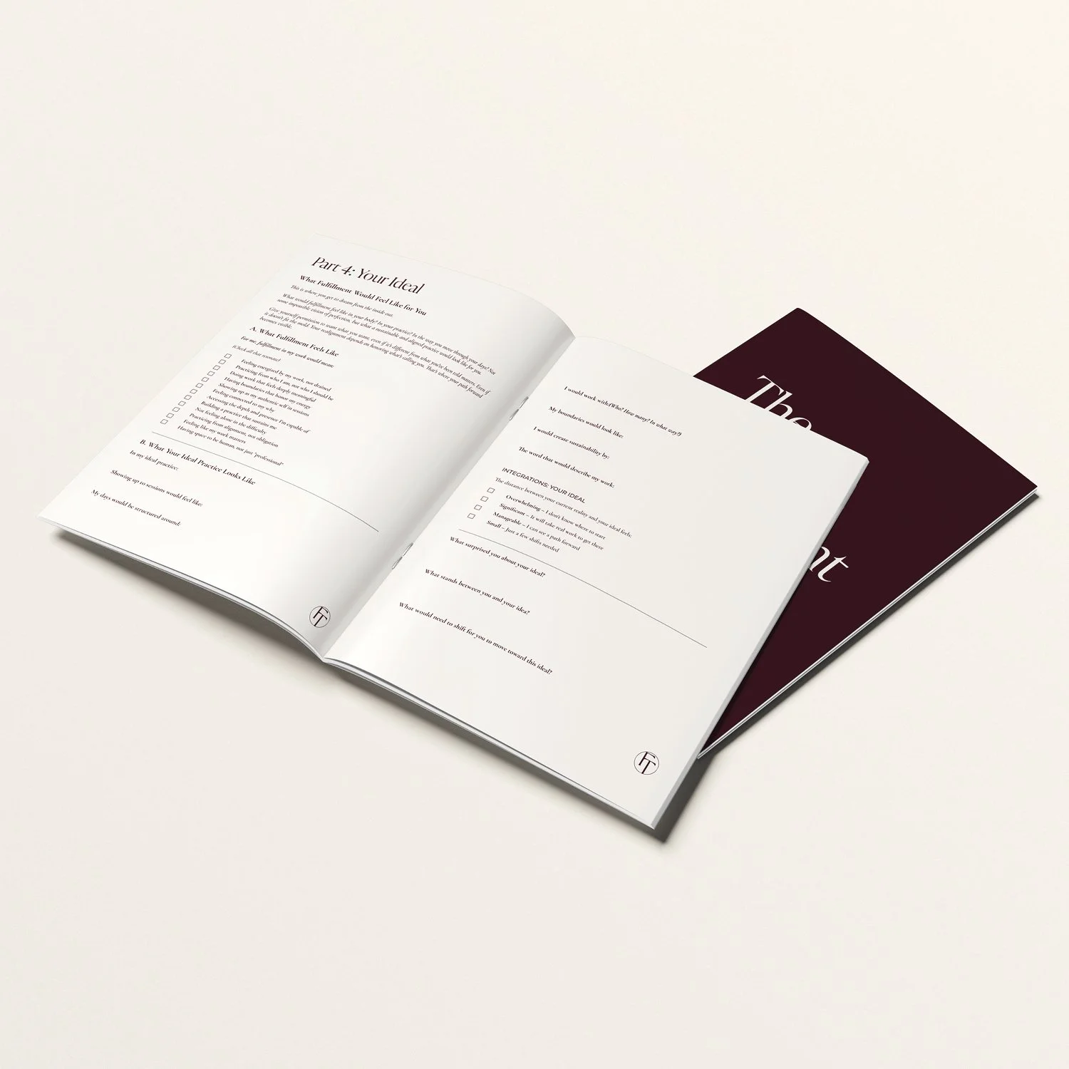 The Fulfilled Therapist Private Practice Audit Workbook opened page preview