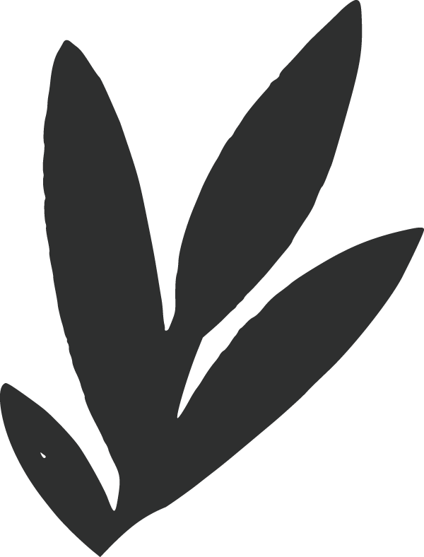 Icon in charcoal of a leaf