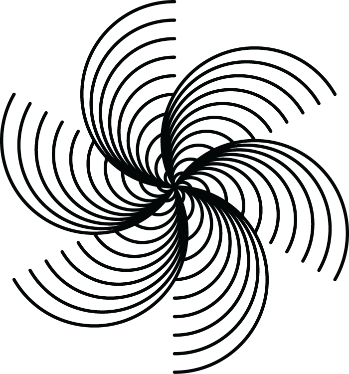 Black pinwheel graphic