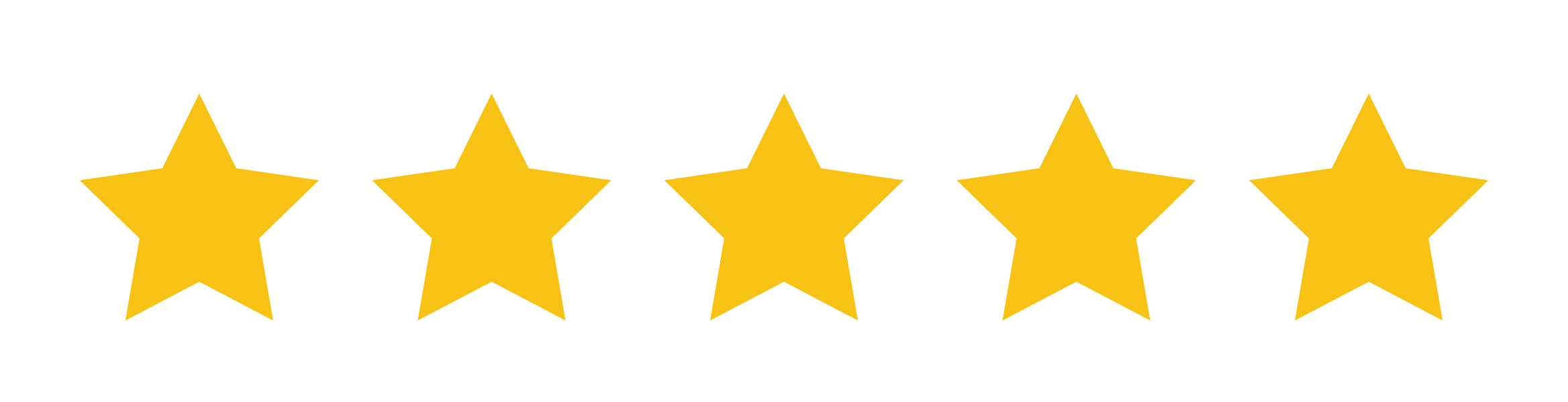 Five gold stars aligned in a row.