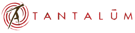 The logo of Tantalum, featuring a stylized letter 'T' with circular design elements and the word 'TANTALÜM' in uppercase red letters.