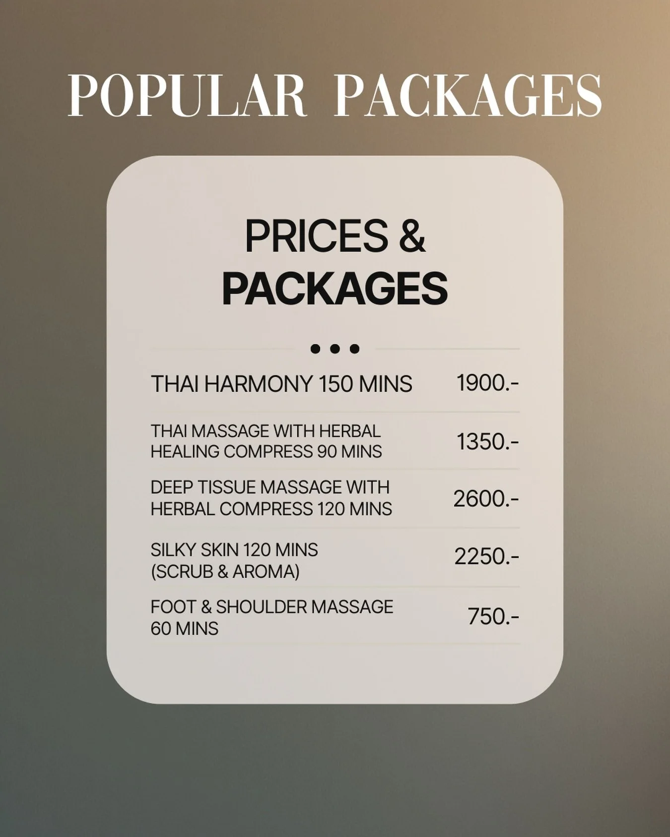 Choose your favorite relaxation package at Wynn Spa 🍃