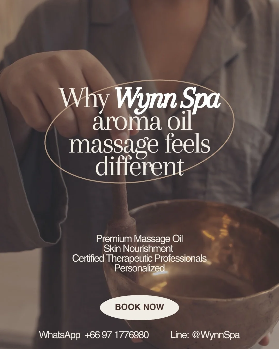 Luxury is in the details.
Highest quality aroma oils. Certified hands. Personalized care.

At Wynn Spa, every treatment is thoughtfully tailored to your comfort &mdash; from massage pressure to focus areas and preferred experience, because true relax