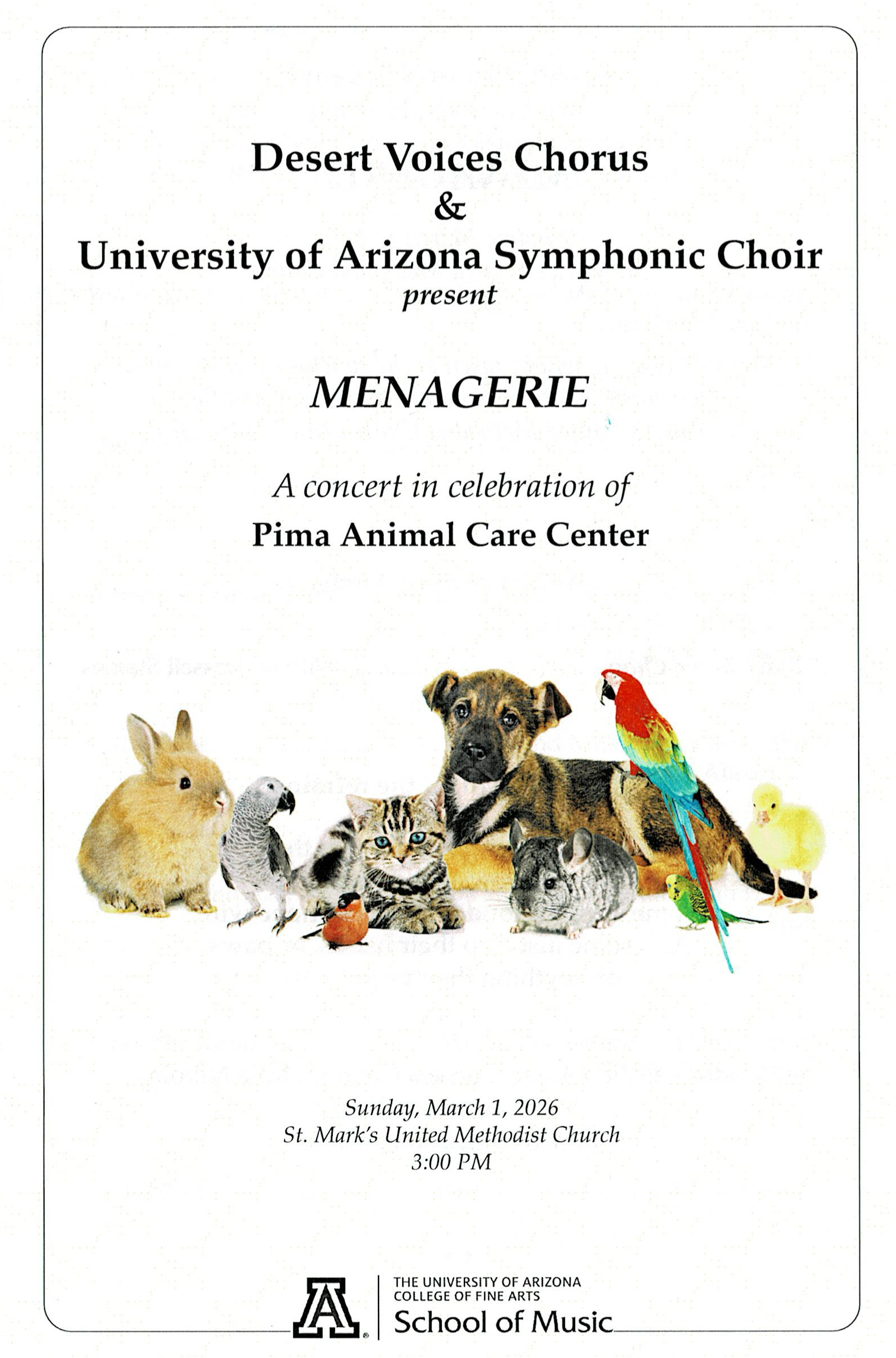 Desert Voices Chorus and University of Arizona Symphonic Choir-Menagerie