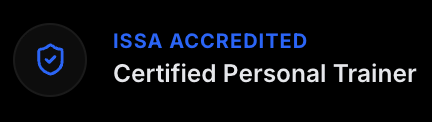 Certification badge for ISSA Accredited Certified Personal Trainer