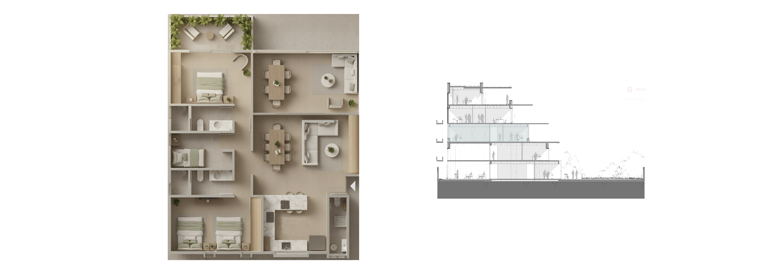  DEPARTAMENTO TIPO 4 
 Nivel 2  |  Interiores | 104 m2  |  Terrazas | 30.5 m2  |  3 recámaras  |  3 Baños completos  Cocina integral  |  Área de lavado  |  Aire acondicionado
  8 Disponibles 