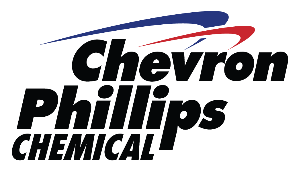 Chevron Phillips Chemical company logo with stylized blue and red lines above the text.