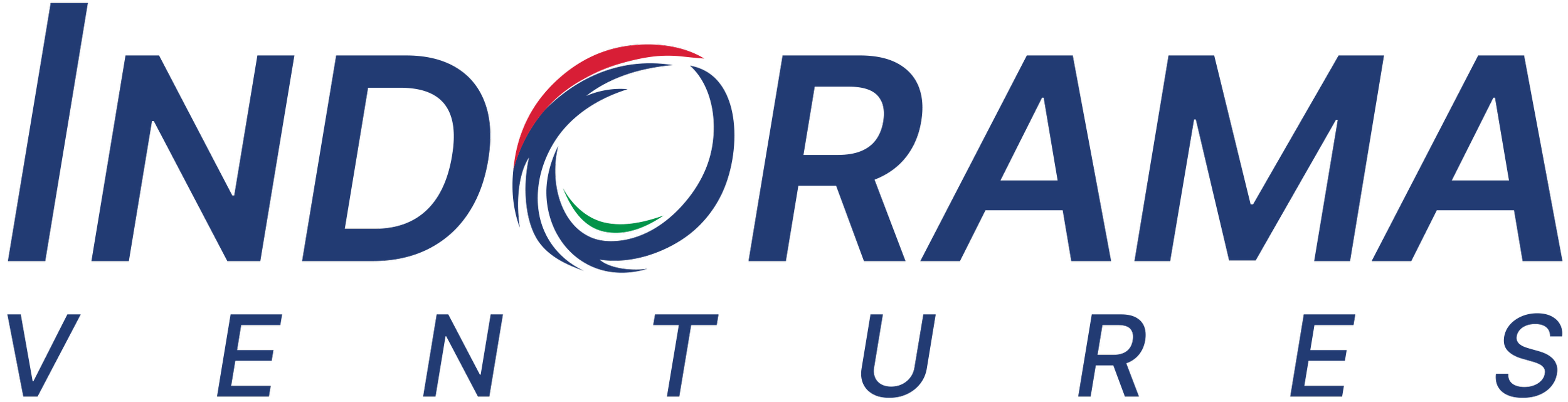 Logos of Indiana Venture logo with stylized letter 'O' in 'Indiana' featuring red, green, and blue colors.