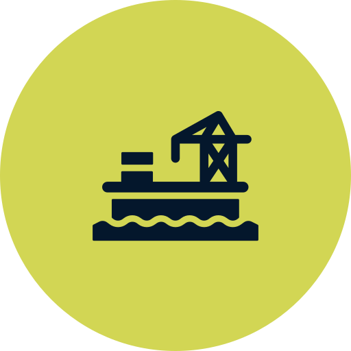 Icon of an offshore oil rig or platform