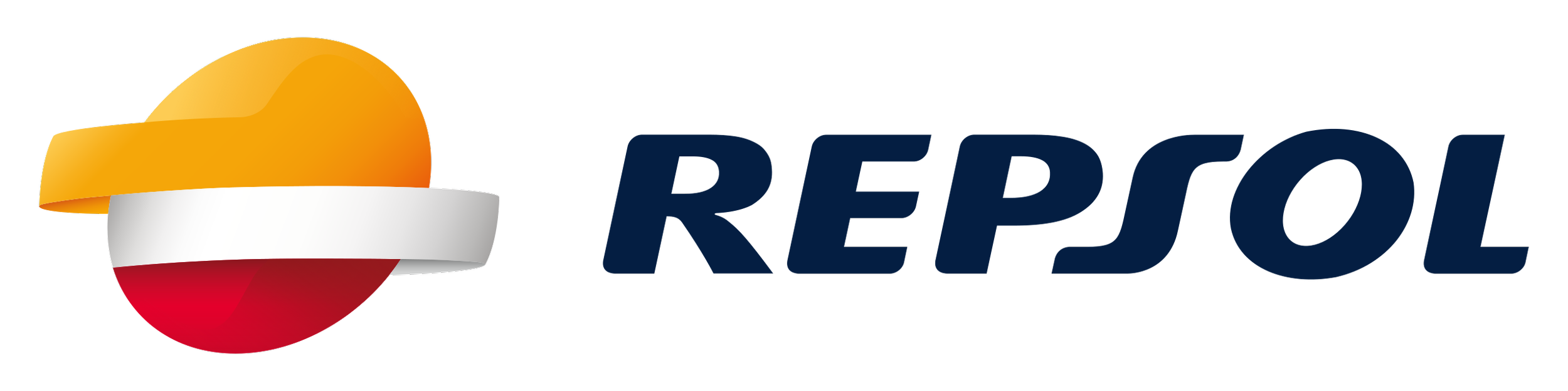 Repsol logo with a stylized sun symbol and red, white, and yellow colors.