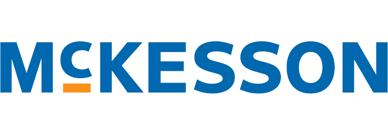Mckesson logo with blue text and an orange line under the double 'C'.