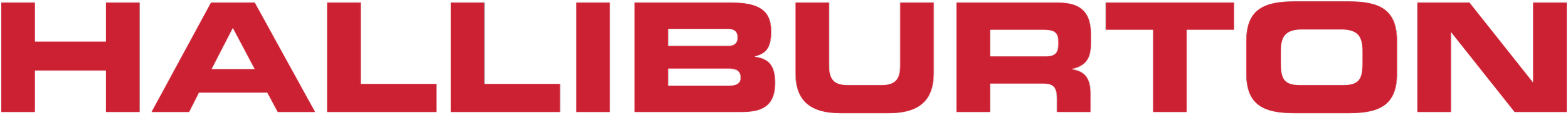 Text in bold red font spelling out 'HALLIBURTON'.