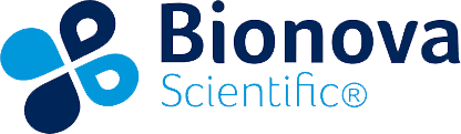 Bionova Scientific logo with a blue flower-like symbol and text.
