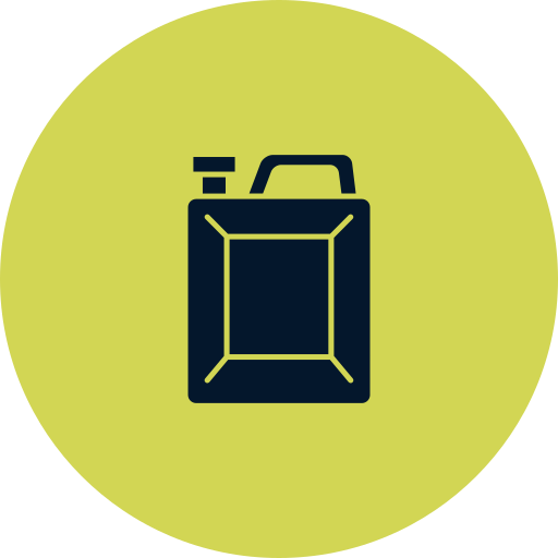 Icon of a matchbox with a few matches inside on a lime green circular background.