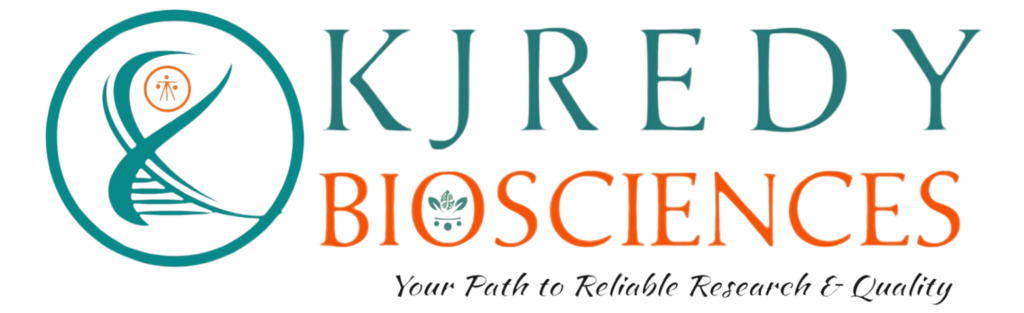 Logo for Kjredy Biosciences with a spiral symbol, a tree, and text reading 'KJREDY BIOSCIENCES' and the tagline 'Your Path to Reliable Research & Quality'