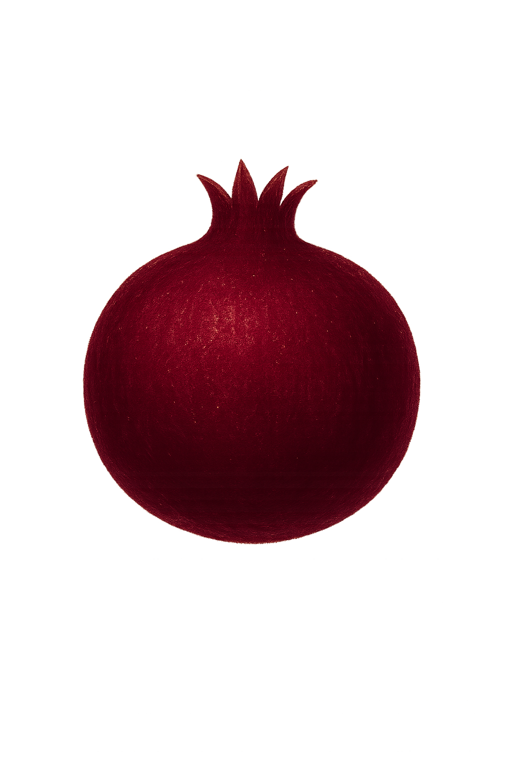 Eine rote Granatapfelfrucht vor einem gelben Hintergrund.