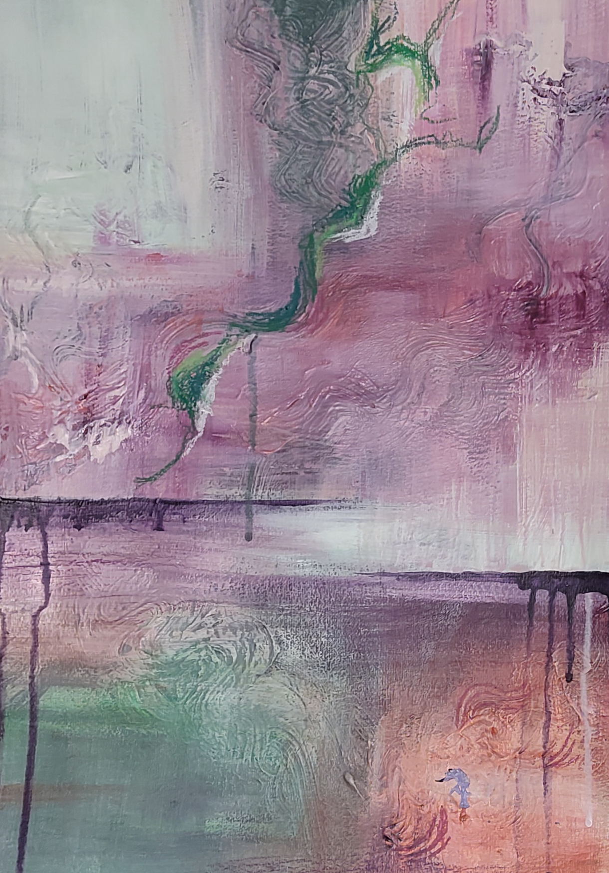 A Wretched Execution. Acrylic on paper, 34x48cm, 2023.