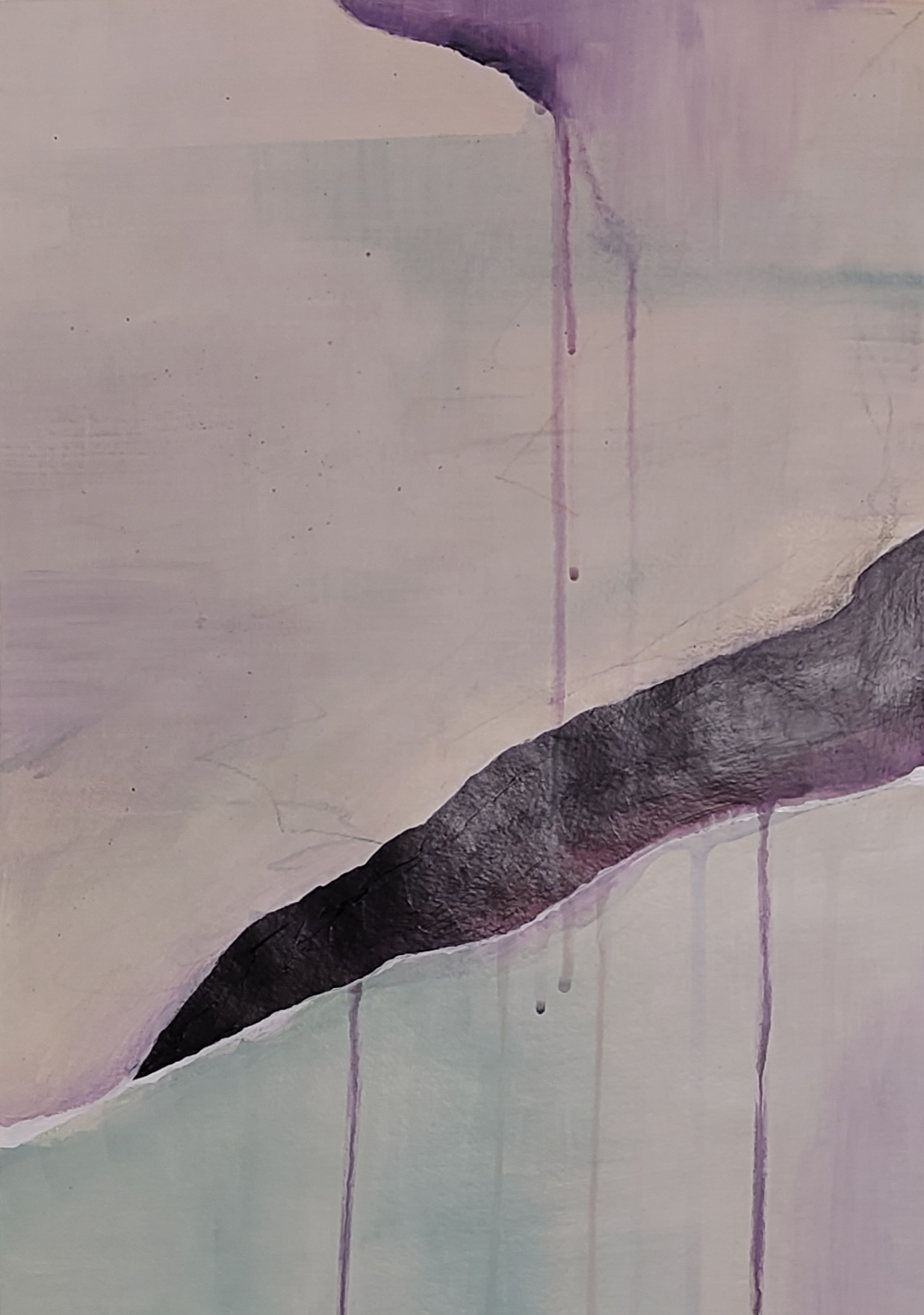 Last Phase, Misbegotten. Acrylic on paper, 34x48cm, 2021.