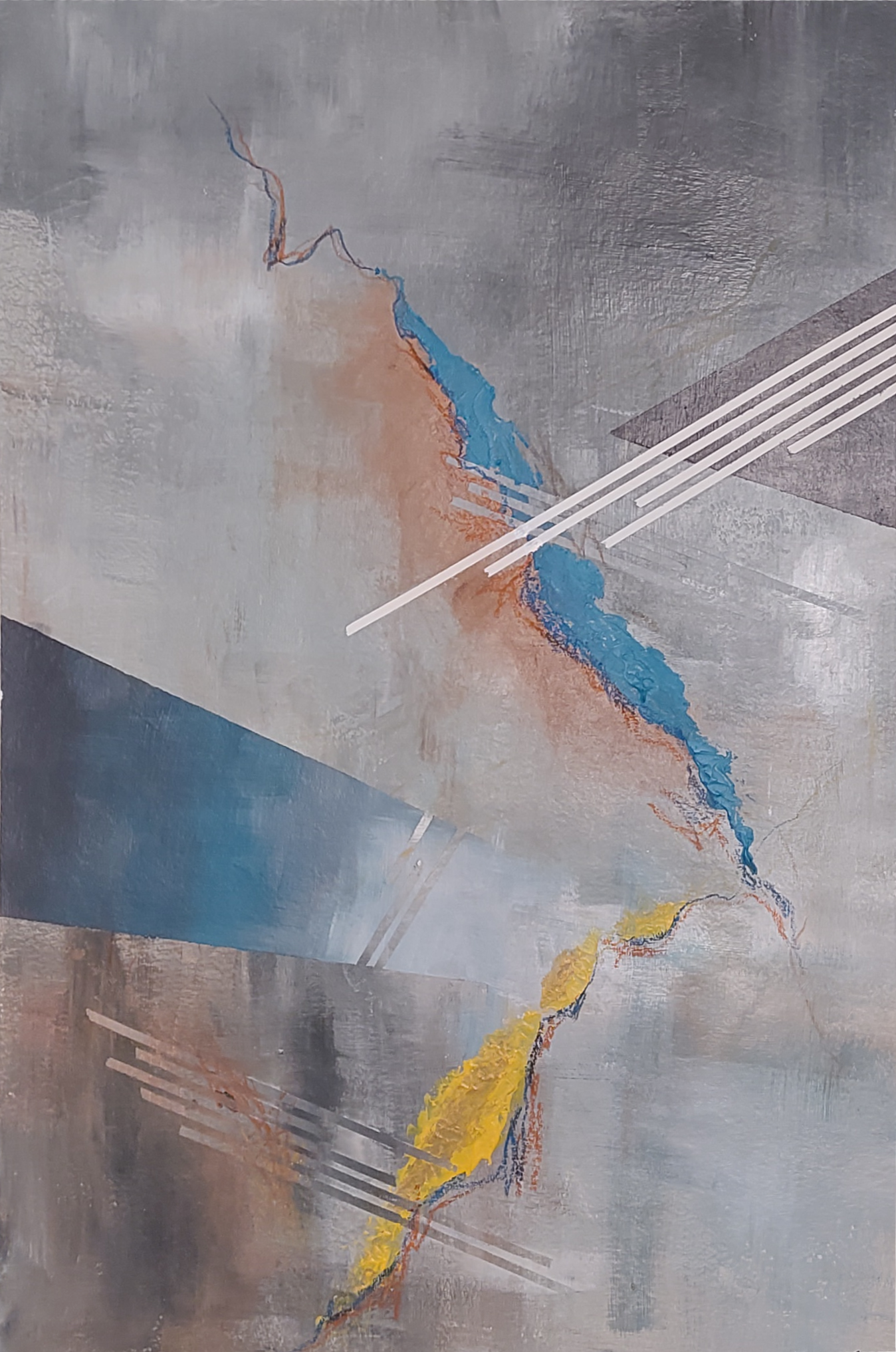 The Shadows Extended. Acrylic on paper, 34x48cm, 2021.