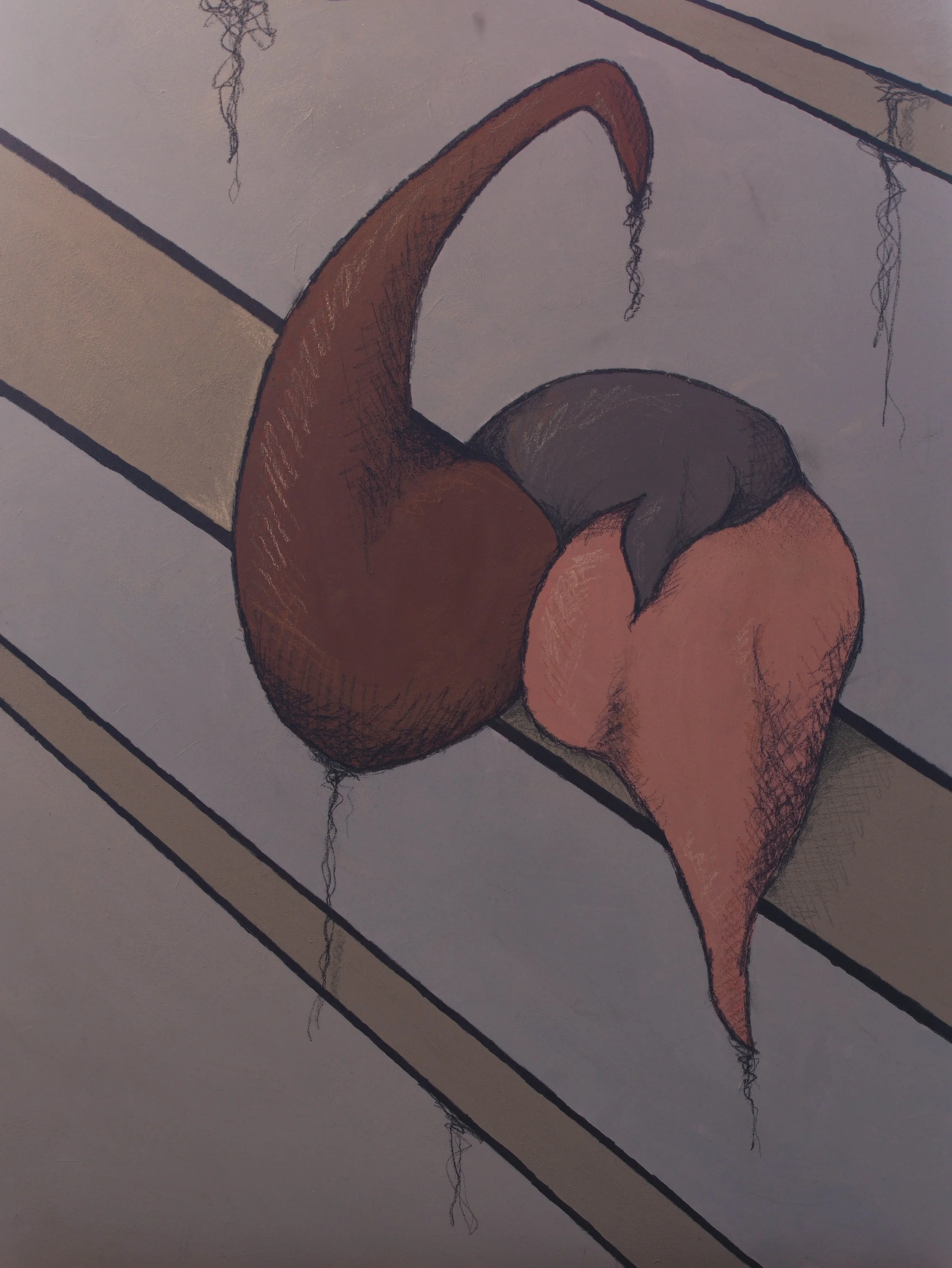 For Those Who Could Not Stay. Mixed media, 46x61cm, 2019.