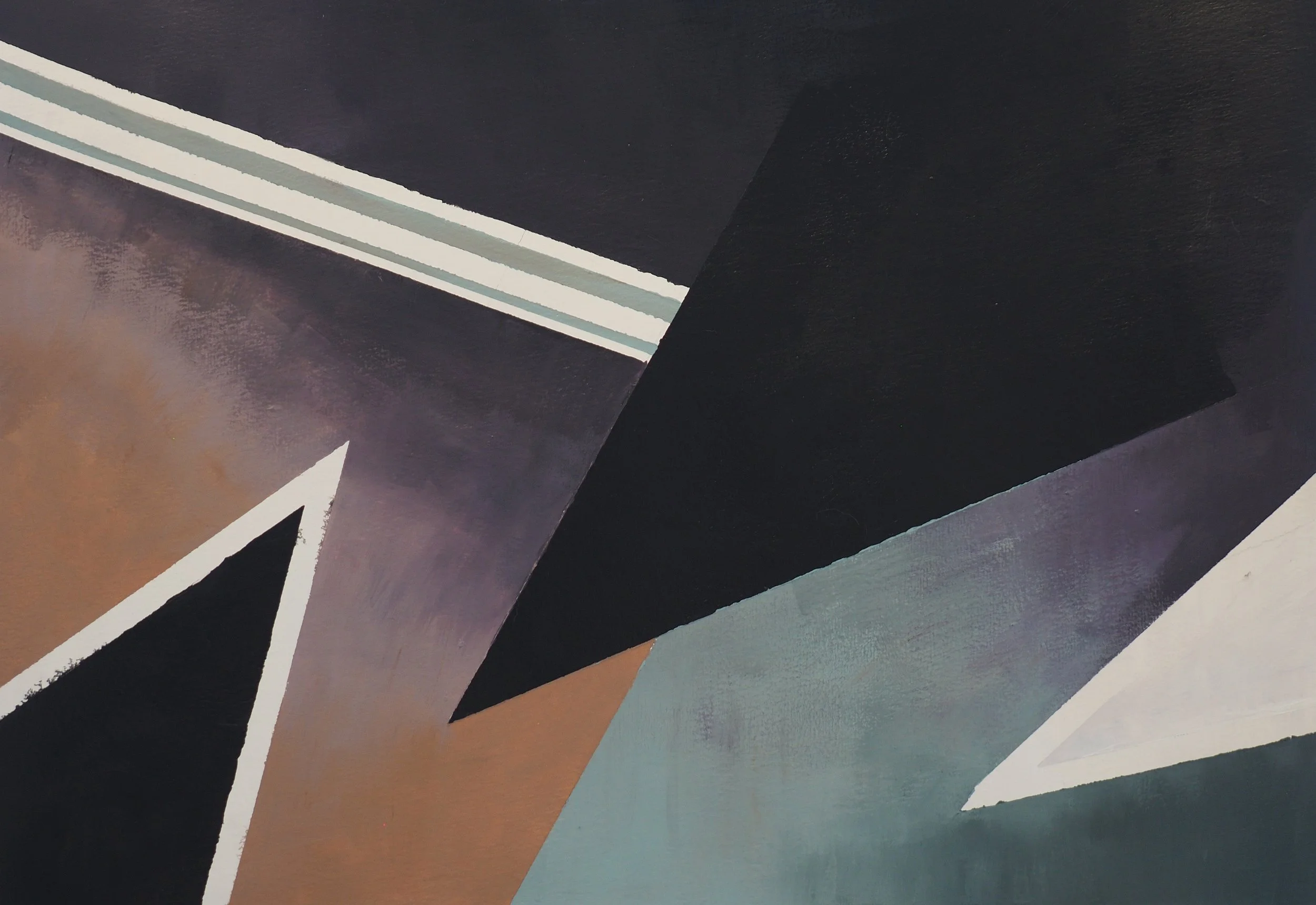 Precariously Stacked. Acrylic on paper, 48x34cm, 2020.