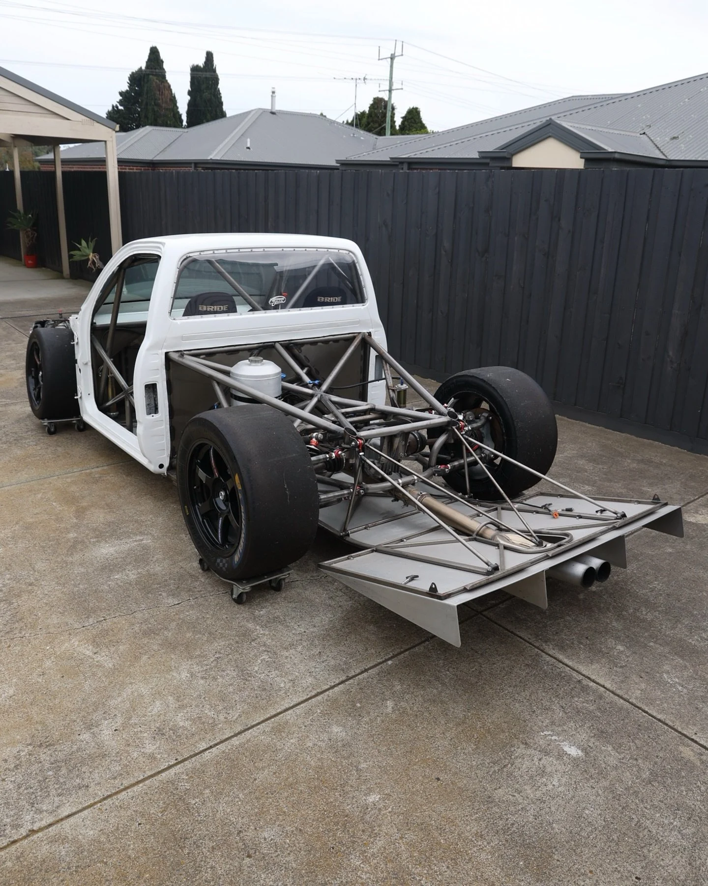 With a refresh underway on the Hilux I thought I&rsquo;d see what these big VOLK Racing forged magnesium centerlocks fitted with Porsche Cup slicks would look like. 

They won&rsquo;t be staying on but it&rsquo;s cool to see a different wheel on it. 