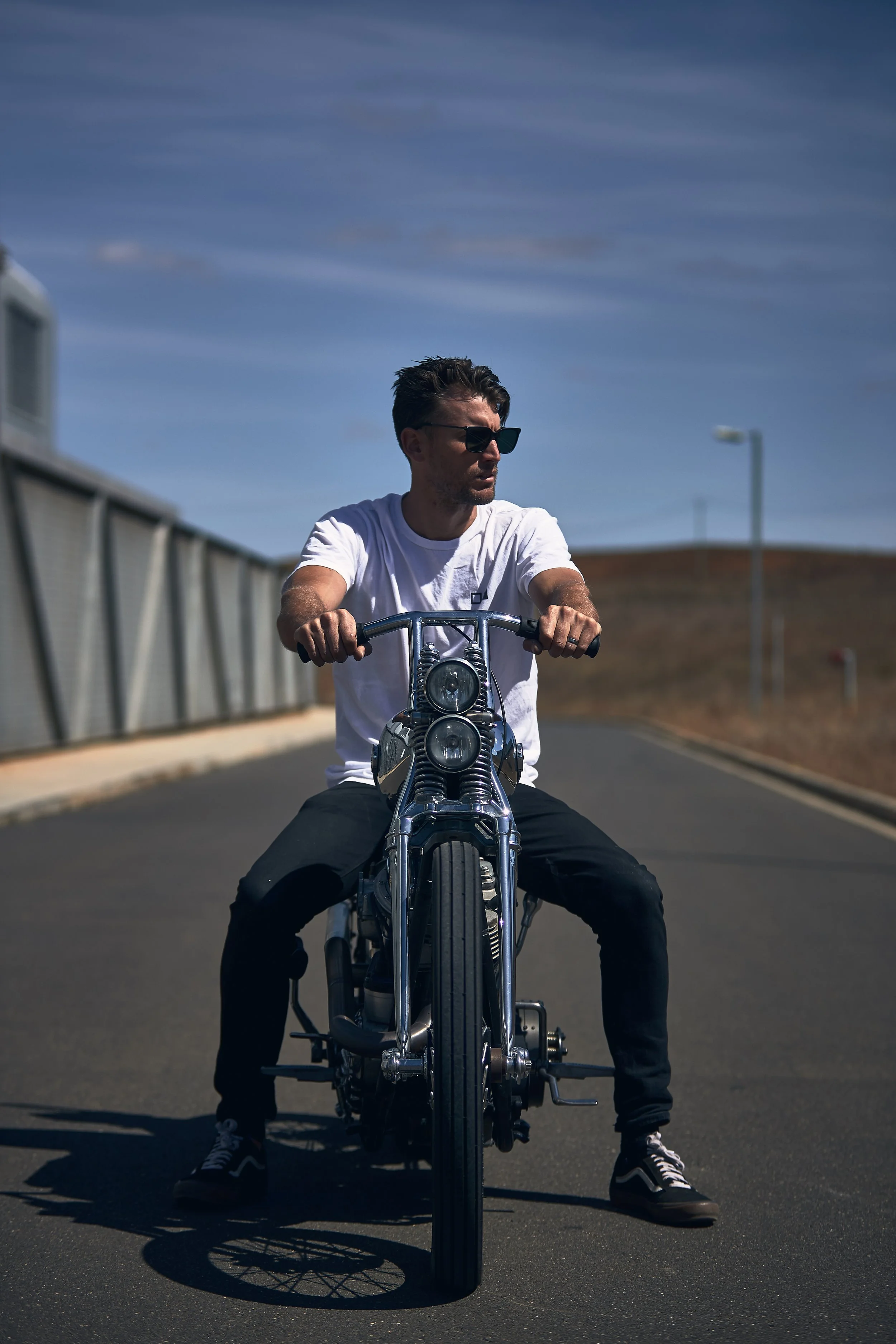 Nigel Petrie riding Chopper