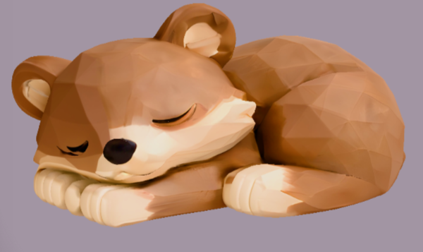 Low Poly Sleeping Bear
