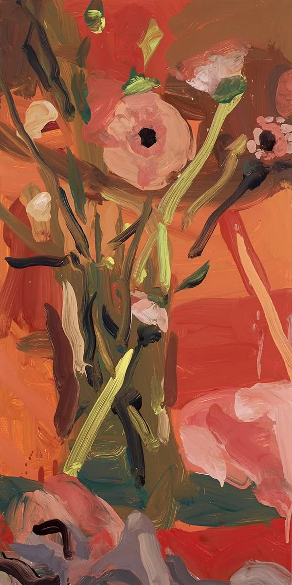   Warm Flowers  | 2023 | Oil on panel | 12 x 24" 