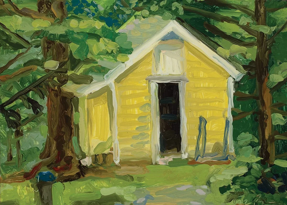   Yellow Shed at Silver Lake  | 2018 | oil on panel | 11 x 14” 