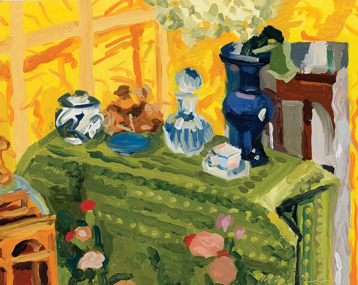   Green Tablecloth  | 2023 | oil on panel | 16 x 20” 