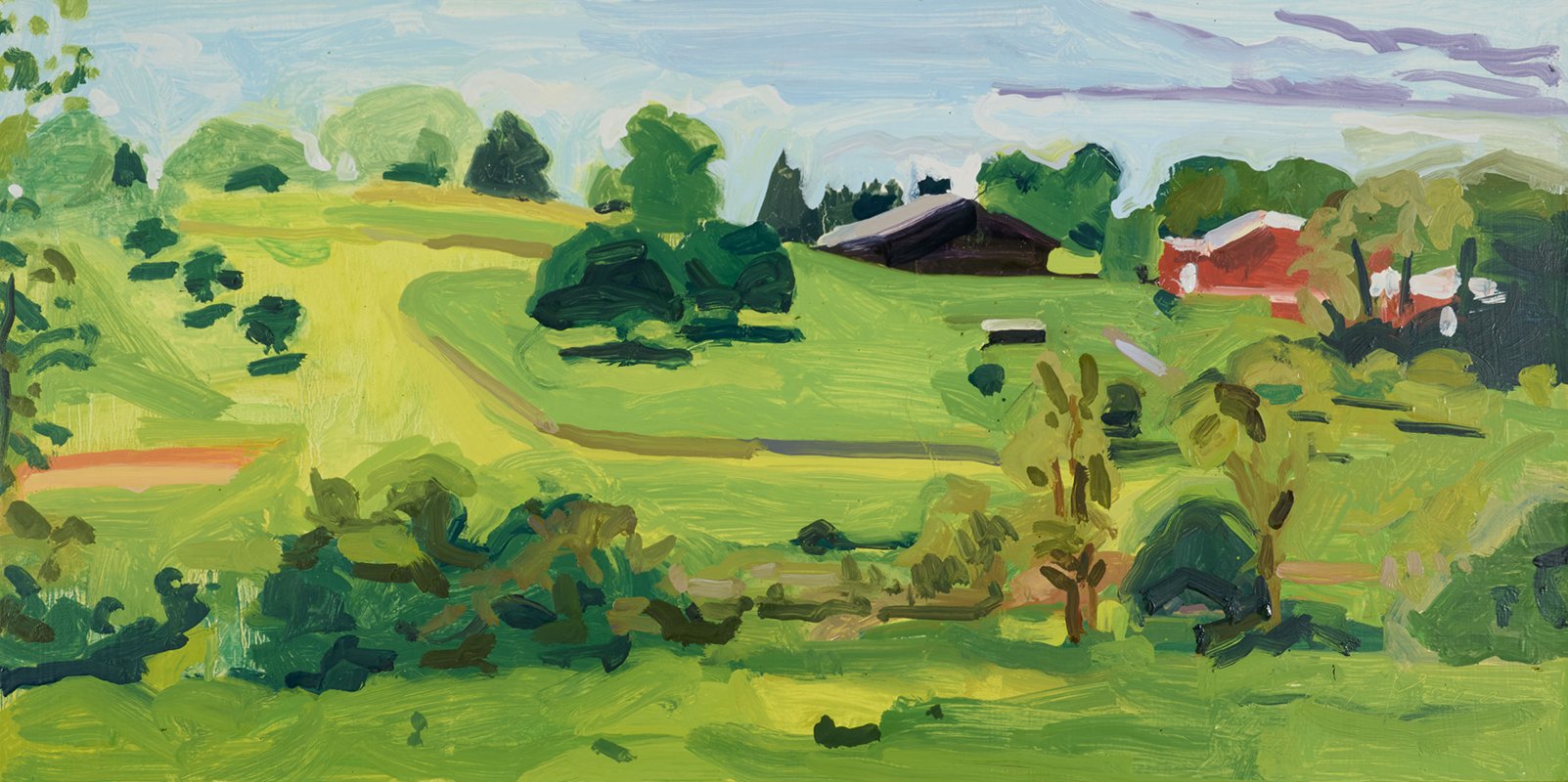   Fat Chance Farm  | 2024 | Oil on panel | 12 × 24” 