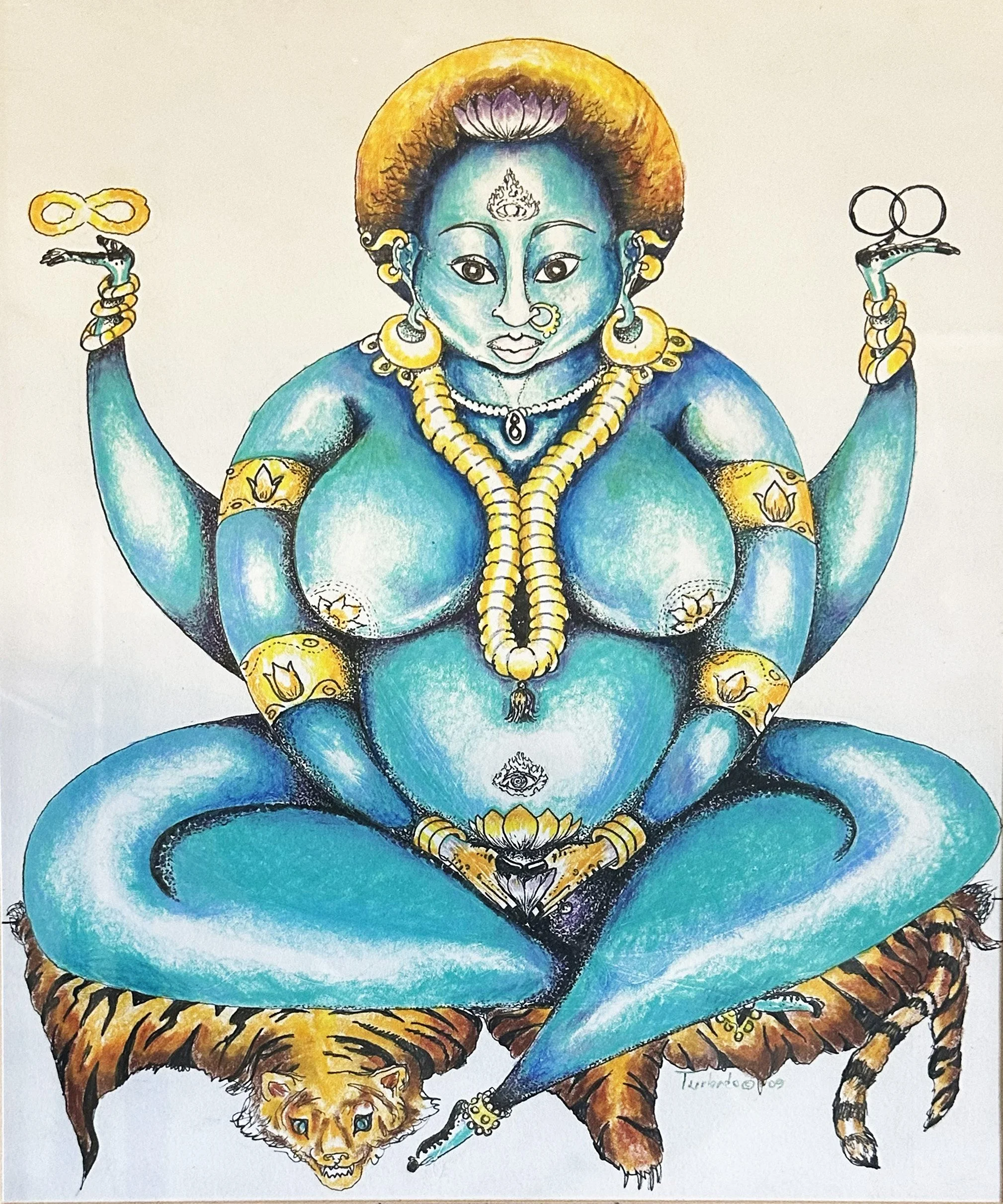 Blue Goddess 19"x23" Mixed Medium Framed $800