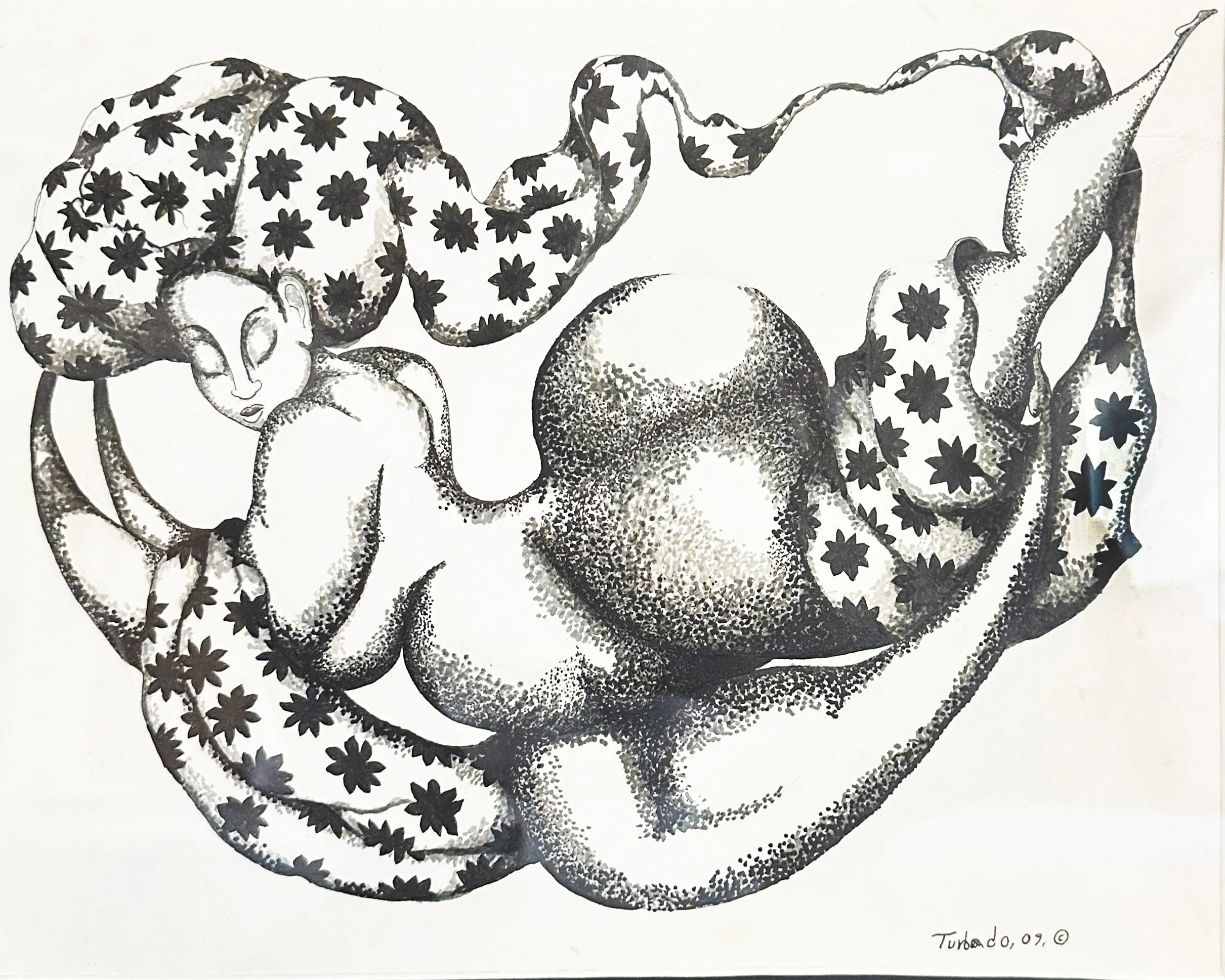 Bather II 19"x23" Pen & Ink Framed $800